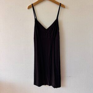 Boody Goodnight Sleep Slip Dress Womens Small Black V-neck PJs Nightgown